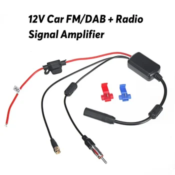 Evrensel DAB + FM Araba Anteni Anten Splitter Kablo Dijital Radyo sinyal amplifikatörü Anten Sinyal Güçlendirici 88-108MHz