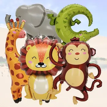 Süslemeleri Hayvan Balonlar Karikatür Orman Maymun Alüminyum Film Balonlar Zürafa Fil Şişme Oyuncak Doğum Günü Partisi