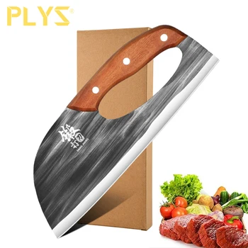 PLYS Dövme Mutfak Dilimleme Bıçağı Paslanmaz Çelik 50CR15MOV Mutfak Cleaver Bıçak ve kesme tahtası Sebze Kesmek için