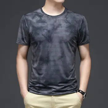 Yaz Yeni erkek Ince O-Boyun Gevşek Rahat T Gömlek Tops Kısa Kollu Baskı Tüm Maç Artı Boyutu Kazaklar Eğilim Kore Erkek Giysileri
