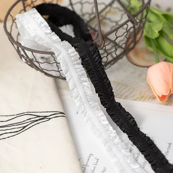 2CM Genişliğinde Yeni Siyah Beyaz Mantar bebek Oyuncak DIY İç Çamaşırı Giyim Elastik Dantel Dekoratif Kemer