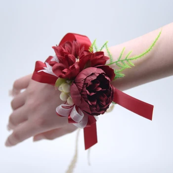 Yapay Korsaj Bilek Çiçek Balo Parti Düğün Gelin Nedime İpek Kullanımlık Güzel Şakayık