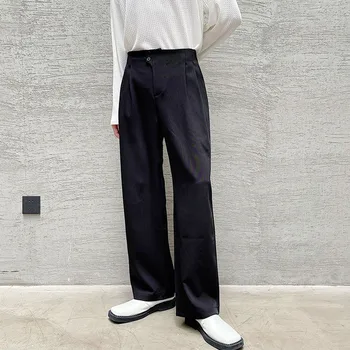 2023Harajuku Kore Elastik Bel takım elbise Erkekler Moda Streetwear Gevşek Rahat Düz Pantolon Erkek Uzun Pantolon s